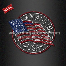 Rhinestone Made in USA Crystal Heat Transfer for July 4th Day